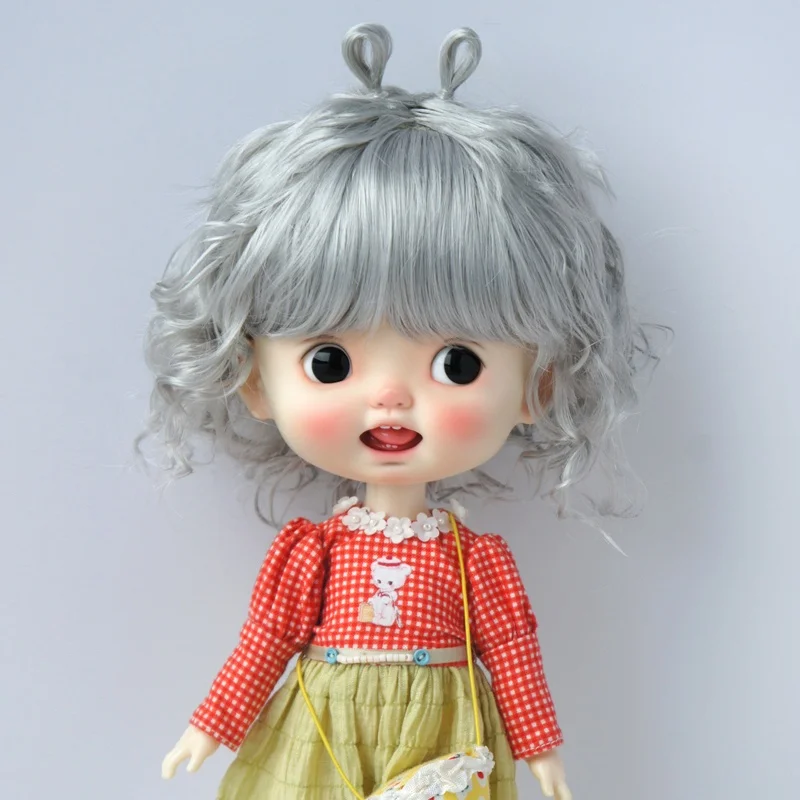 JD544 9-10นิ้ว10-11นิ้ว11-12นิ้ว Lovely Snail Feeler สังเคราะห์ Mohair BJD Wigs QBaby Blythes 18 "ตุ๊กตาอุปกรณ์เสริม