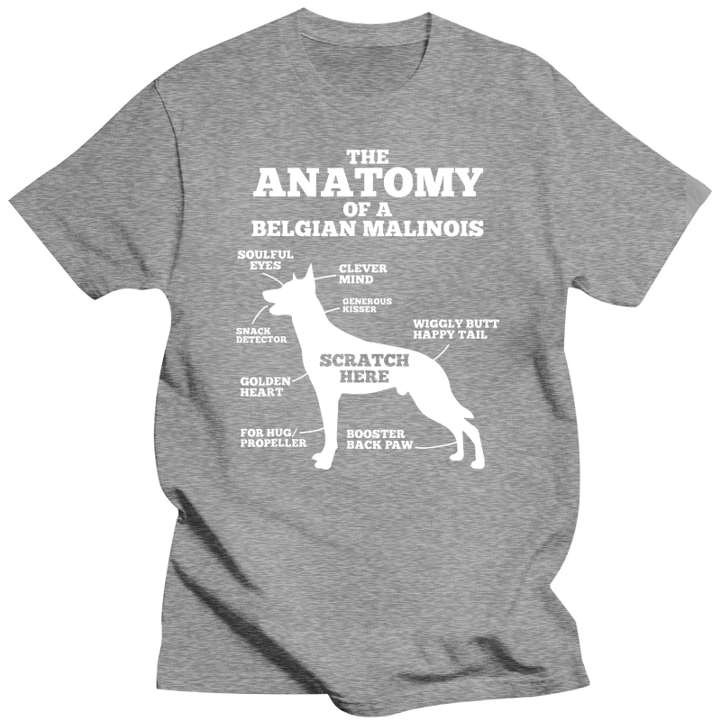 Funny The Anatomy Of A Belgian Malinois Dog lover T Shirt Graphic Cotton Streetwear Short Sleeve O-Neck Harajuku Hip Hop T-shirt