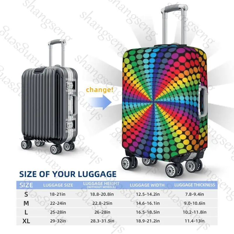 Colored dots Travel suitcase protective case, suitcase cover, elastic protection, washable Luggage cover, 18-32 in