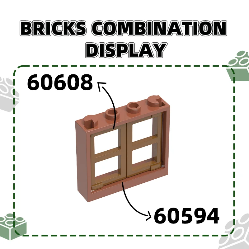 Wange 285 Stks/partij 60608 Deurframe Glazen Raam Bouwsteen Moc Assemblage Onderdelen Accessoires Compatibel Met Bakstenen Kinderen Speelgoed