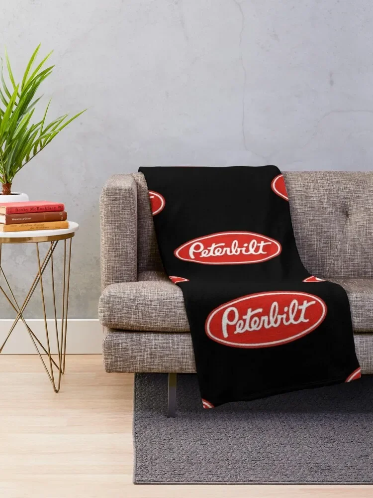 Peterbilt Truck Logo Redwhite Essential T-Shirt Throw Blanket Soft Winter beds warm for winter Blankets