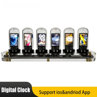 Digital Analog-IPS RGB Digital Clocks Clock Electronic Nixie Table Tube Desk Led Desktop Birthday Gift DIY Photo App Control
