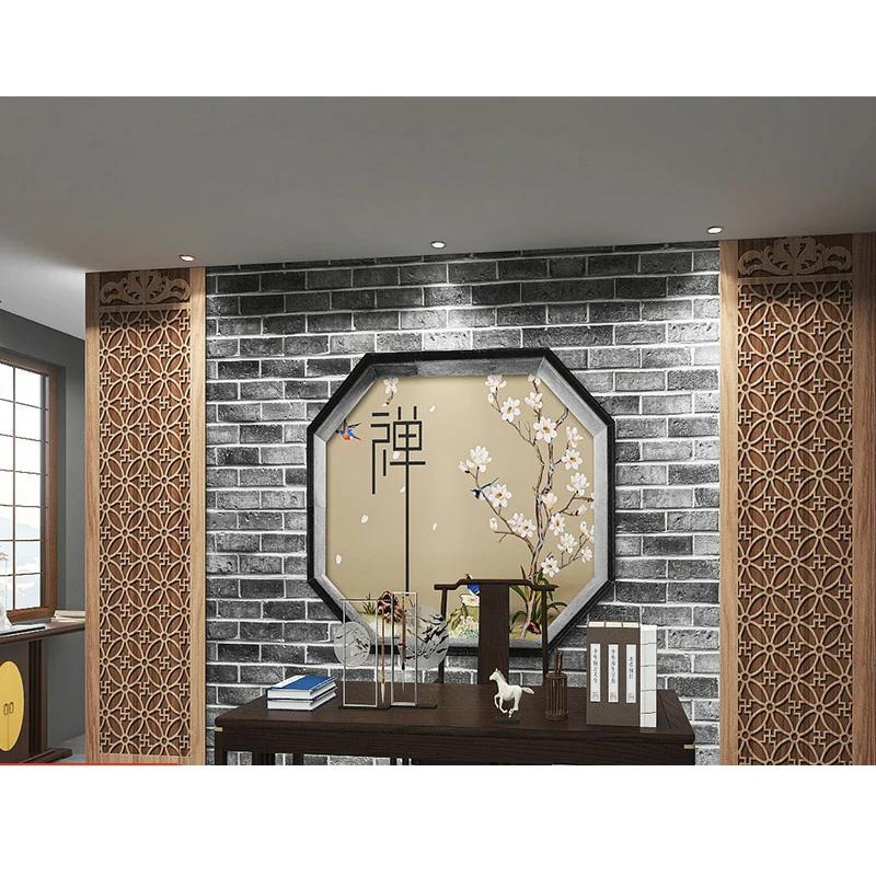 

Индивидуальные 3d китайский стиль цветочный экран фреска ретро зеленый кирпичный узор горячий горшок ресторанная коробка ТВ стена сценарий убить обои