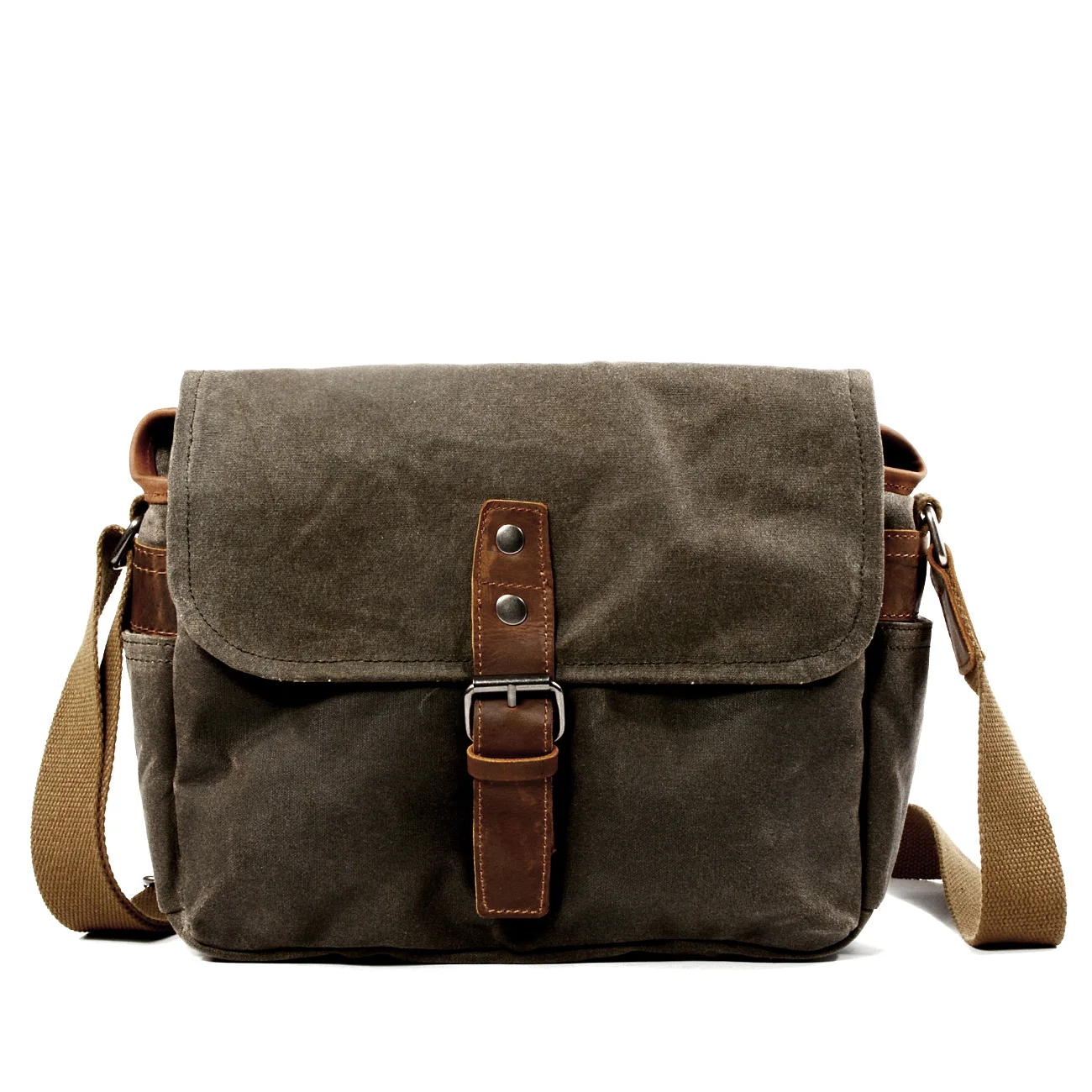 Imagem -02 - Muchuan-vintage Homens Óleo Cera Lona Couro Bolsas de Ombro à Prova de Choque Dslr Câmera Bolsa Impermeáveis Bolsas Crossbody Russo