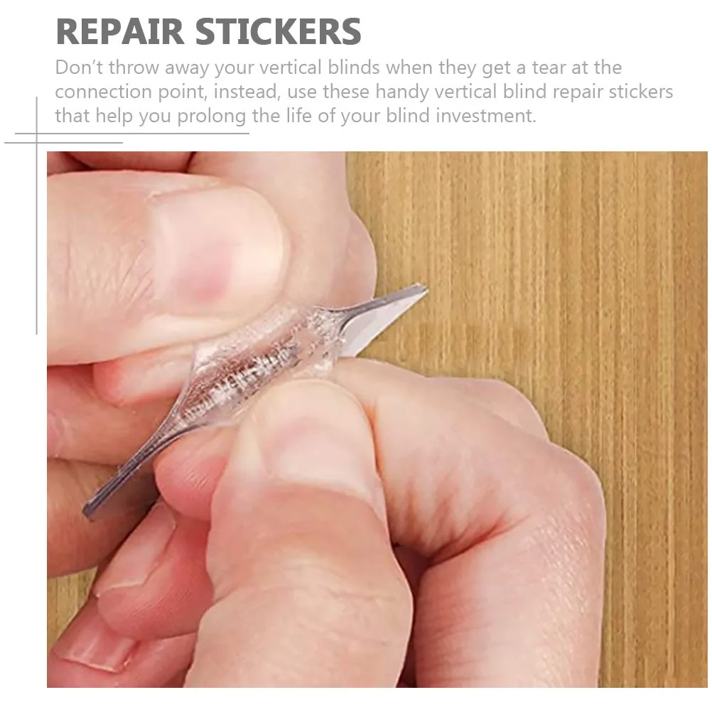 

50Pcs Plastic Blind Repair Stickers Vertical Vane Saver Long Lasting Durability Fix Vertical Blind Repair Stickers
