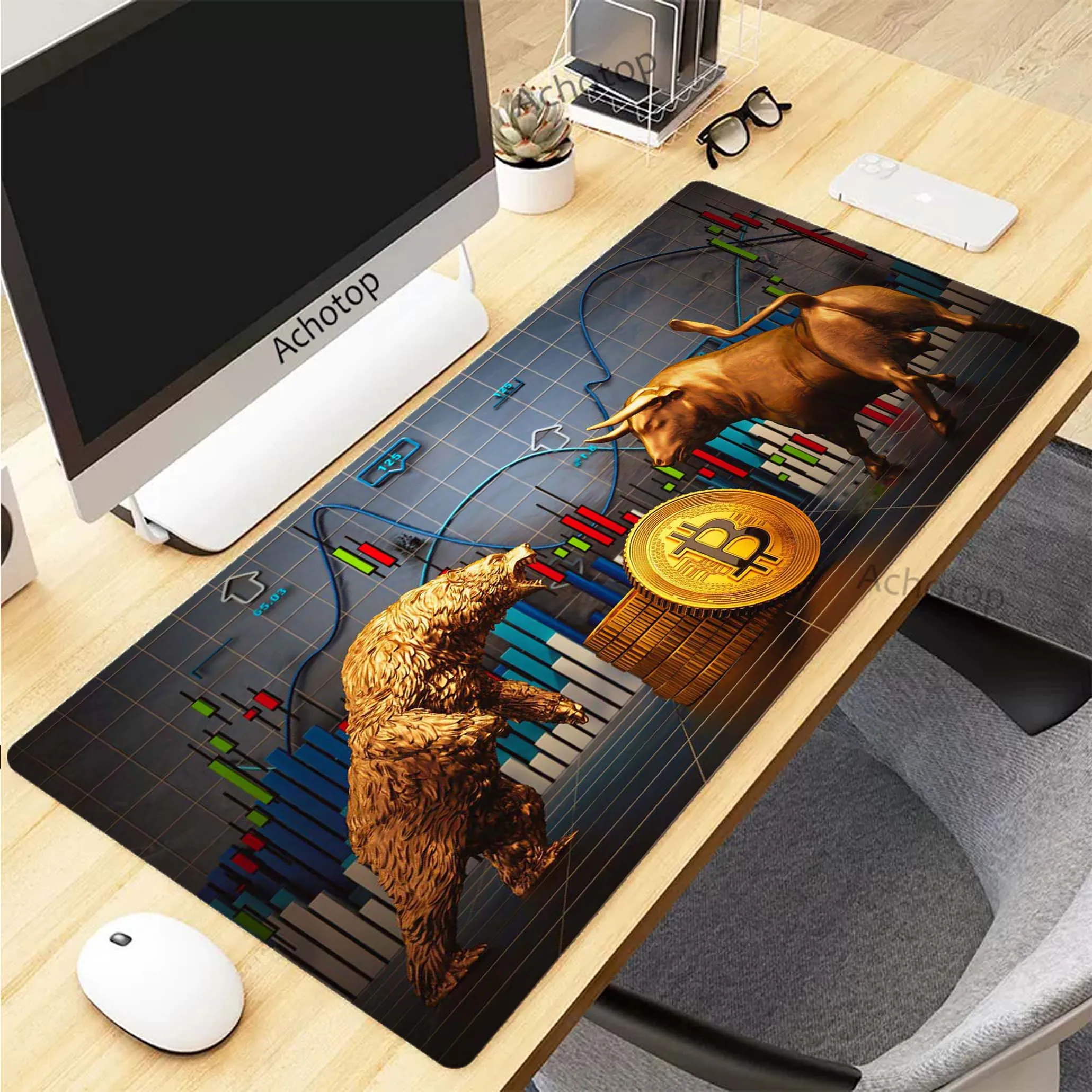 Stock market chart pattern Mouse Pad Gamer Large New Mousepad XXL Desk Mats Office Carpet Natural Rubber Soft Laptop Mouse Mats