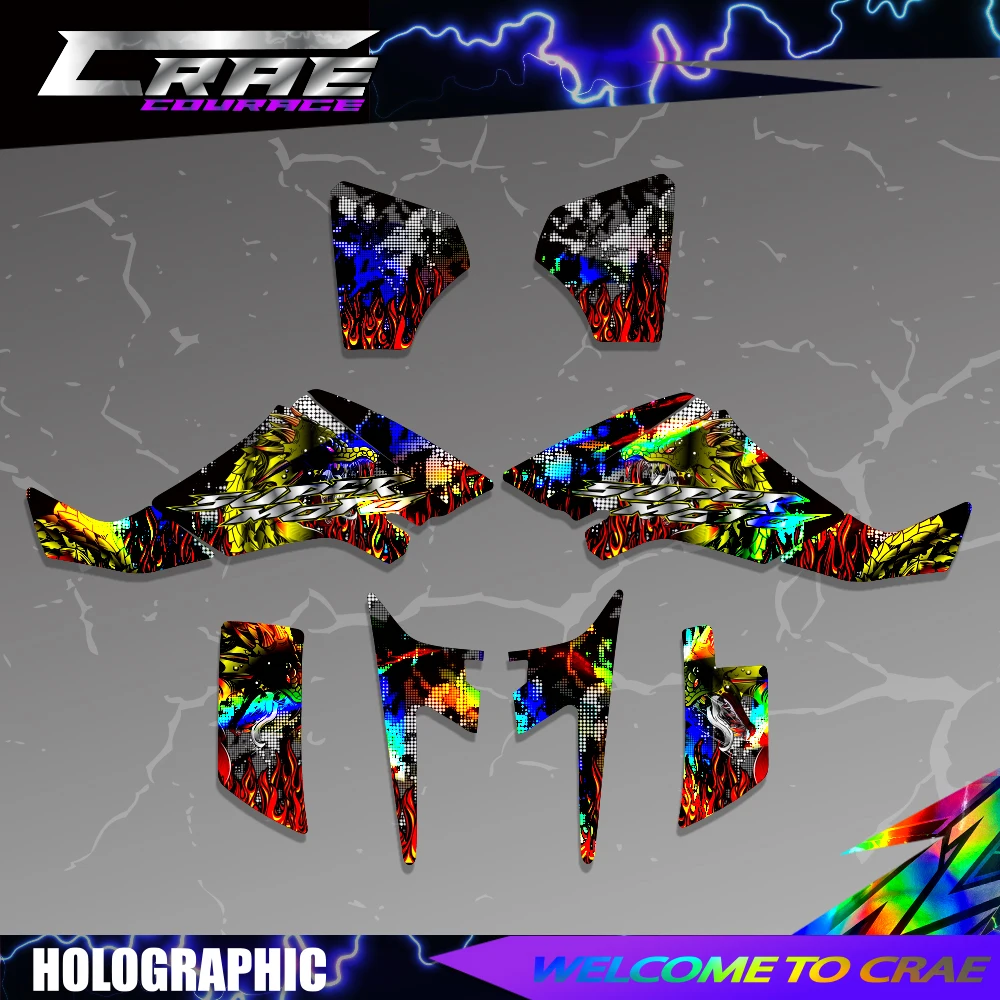 Motocross For SUZUKI LTZ400 Graphics Background Sticker Decal Kits FOR KFX400 2003-2008 KFX LTZ Customized Number