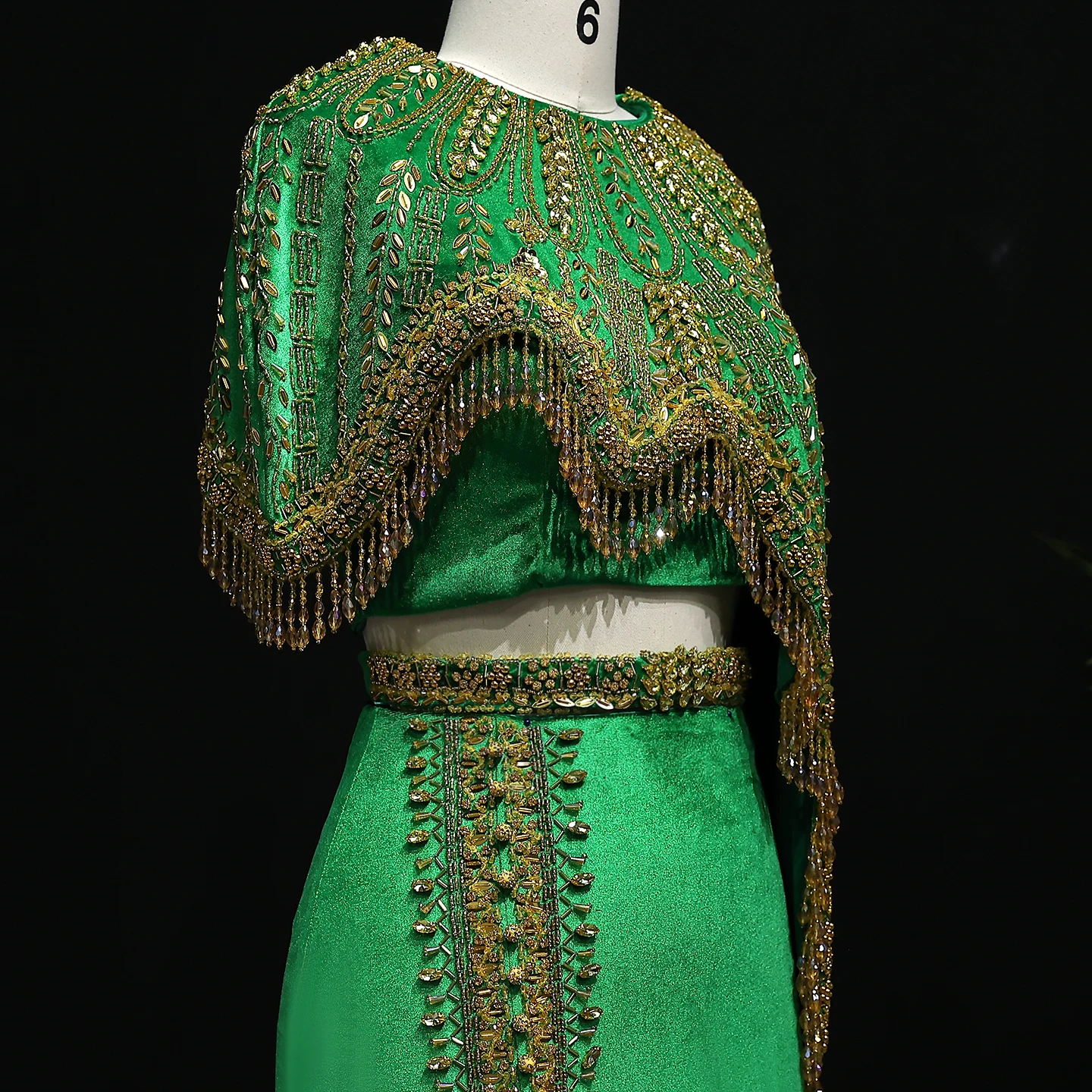 샤론 사이드 럭셔리 아랍 블랙 골드 투피스 이브닝 원피스, 여성용 웨딩 비즈 미디 정식 무도회 파티 가운, SS367 맞춤형