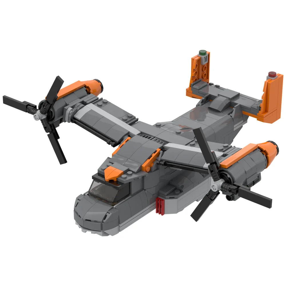 MOC Osprey Aircraft Building Blocks Model Military V-22 Osprey Tiltrotor Aircraft Helicopter Bricks Assembly Toys Birthday Gifts