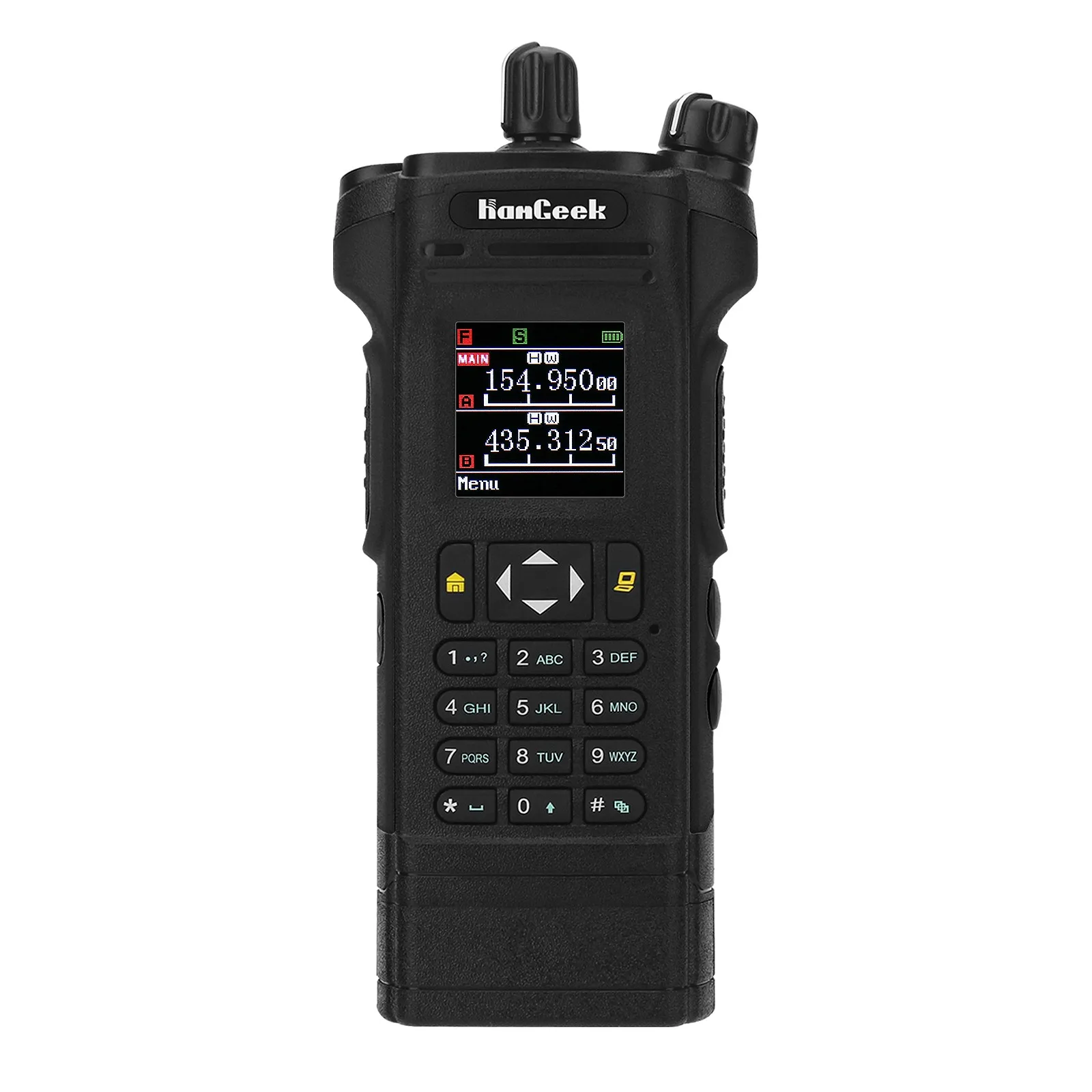 HAMGEEK APX-8000 12W Dual Band Radio VHF UHF Walkie Talkie (Black) Dual PTT with Handheld Microphone