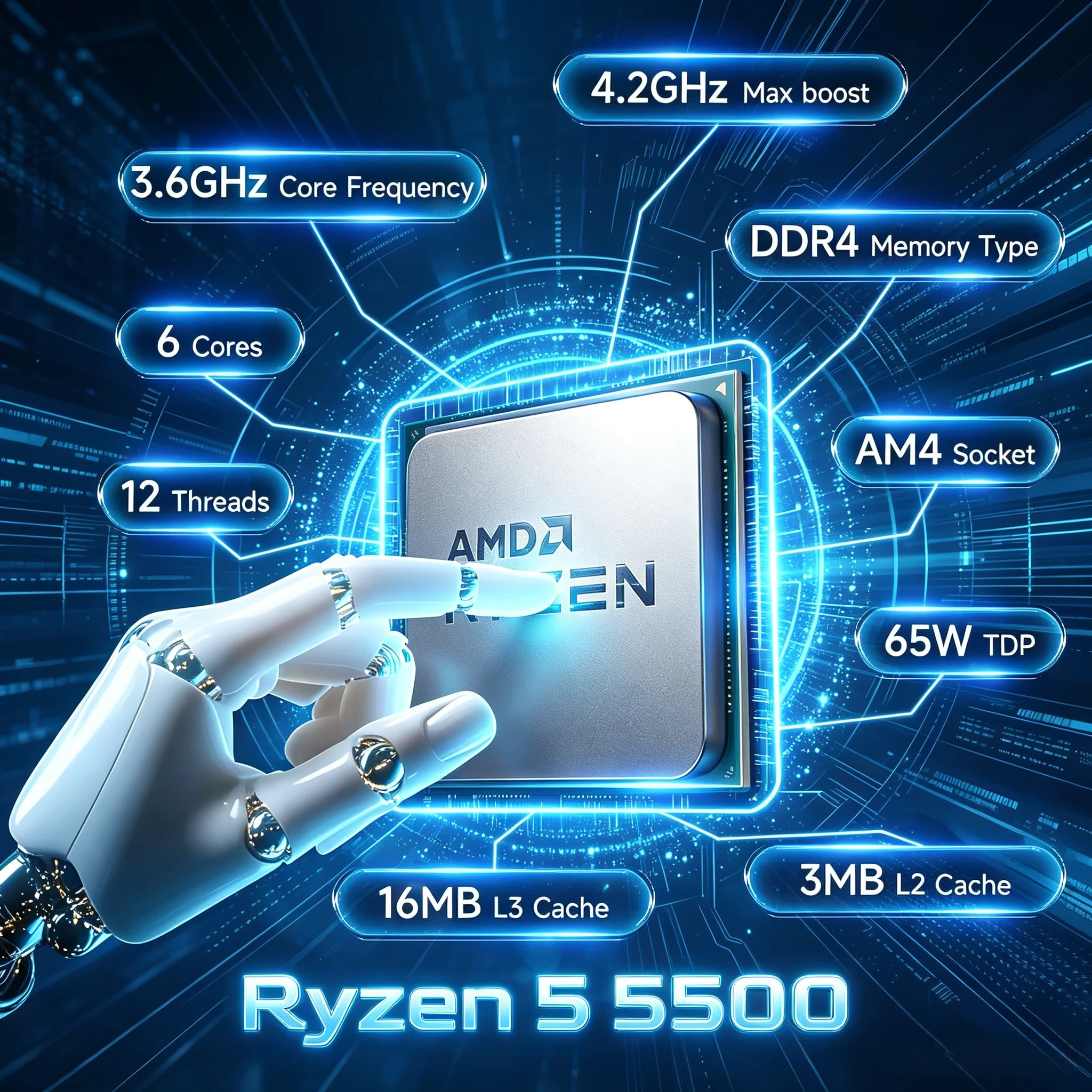 Ryzen 5 5500 NEW 6-Core 12-Thread 65W 7NM L3=16M 3.6GHz Gaming Processor DDR4 R5 5500 Socket AM4 in stock