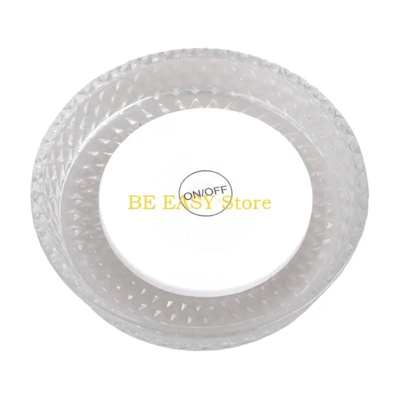E28F 2 Piece 280ml Rotating Clear Whiskeys Glass Crystal Wine Glasses with LED Coasters for Stress Reduction Birthday Gift
