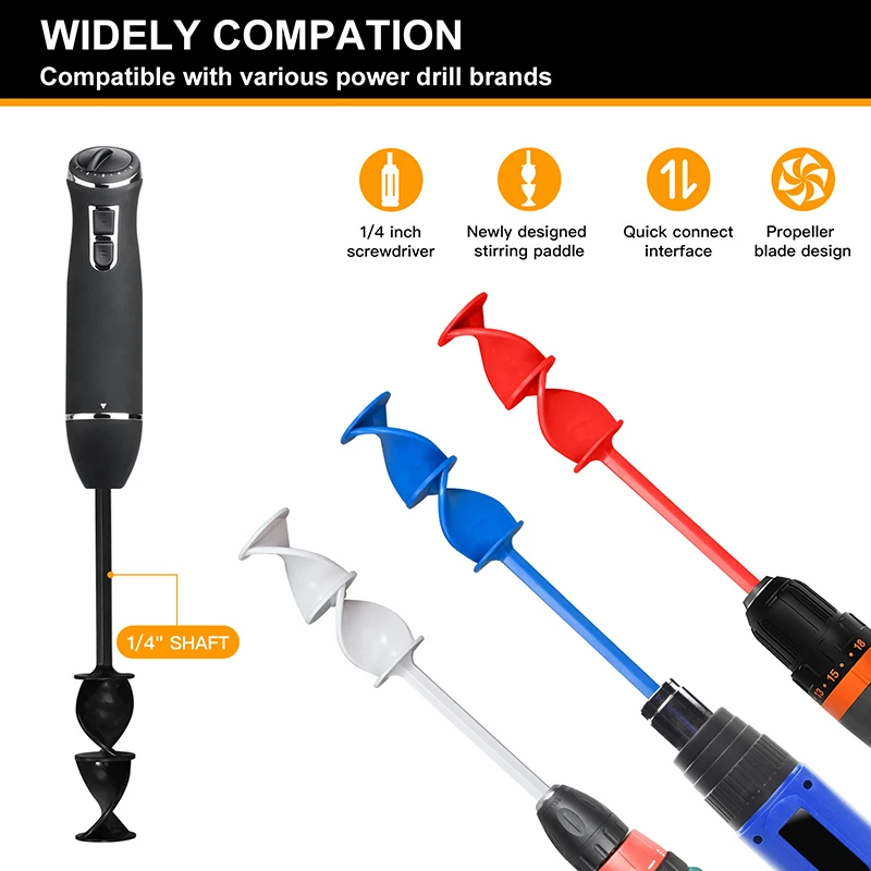 Perceuse à pagaie pour conception d'hélice de centre commercial, outil Assad, agitateur de peinture, nouveaux rêves de forage, accessoire
