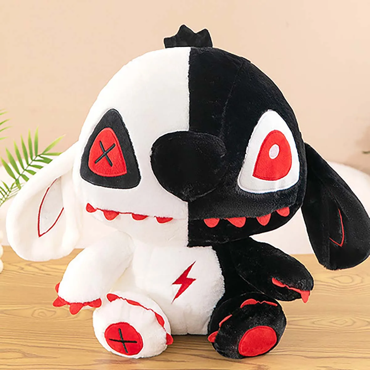 35cm Gothic Stitch Demon Plush Doll Soft Stuffed Toy for Halloween Party Decor Cute Carton Ambiance Ornament Birthday Holiday