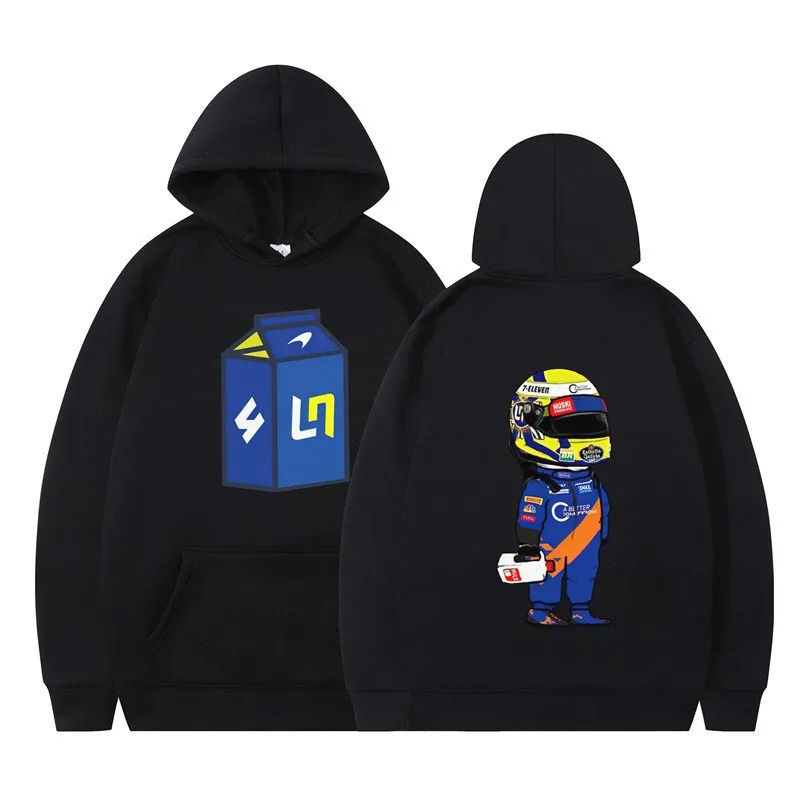 Fashionable new autumn and winter anime cute motorcycle peripheral pattern printed top pullover fashionable hooded sweatshirt