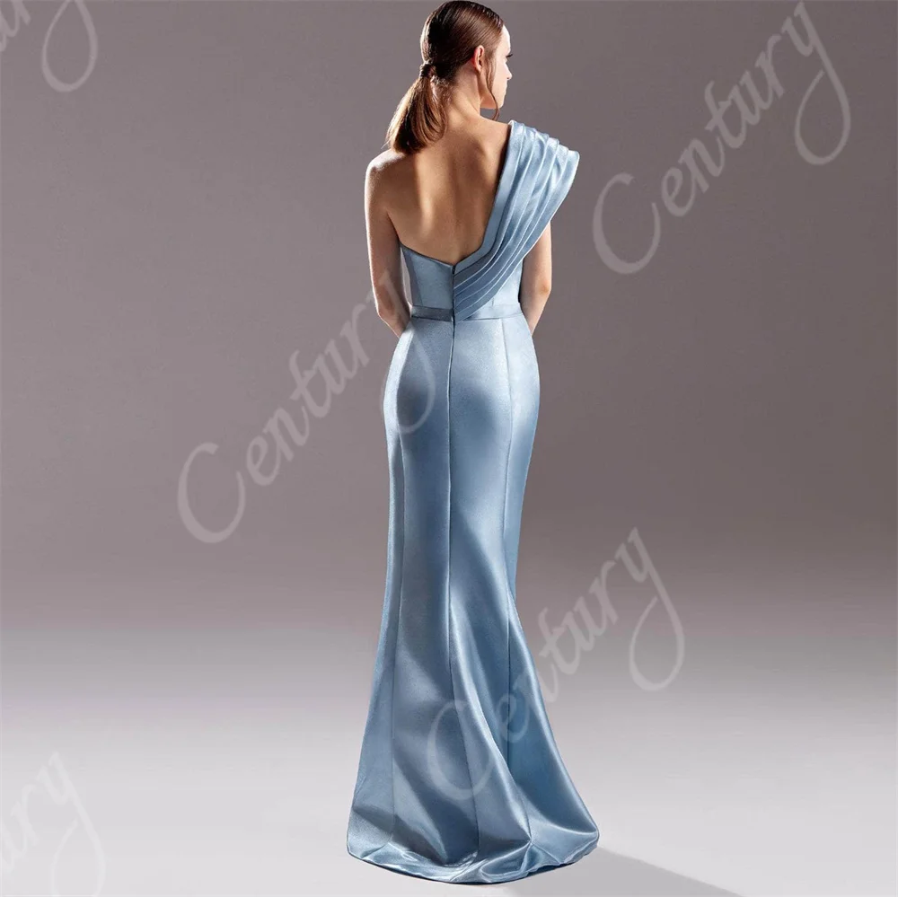 Customized High Slit Evening Dress Satin Floor-length Gorgeous Prom Dress Mermaid Formal Occasion Wedding Party Gown Robe Soiree