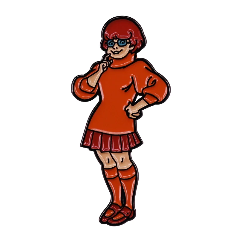 Cartoon Orange Turtleneck Sweater Velma Enamel Pin Brooch A Wonderful Gift for A ScoooobyDoo Fan