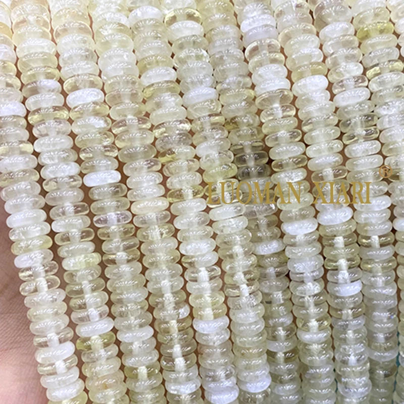 2x6MM Flat Rondelle AA Lemon Citrine Natural Stone Loose Abacus Spacer Beads for Jewelry Making Diy Bracelet Charms Accessories