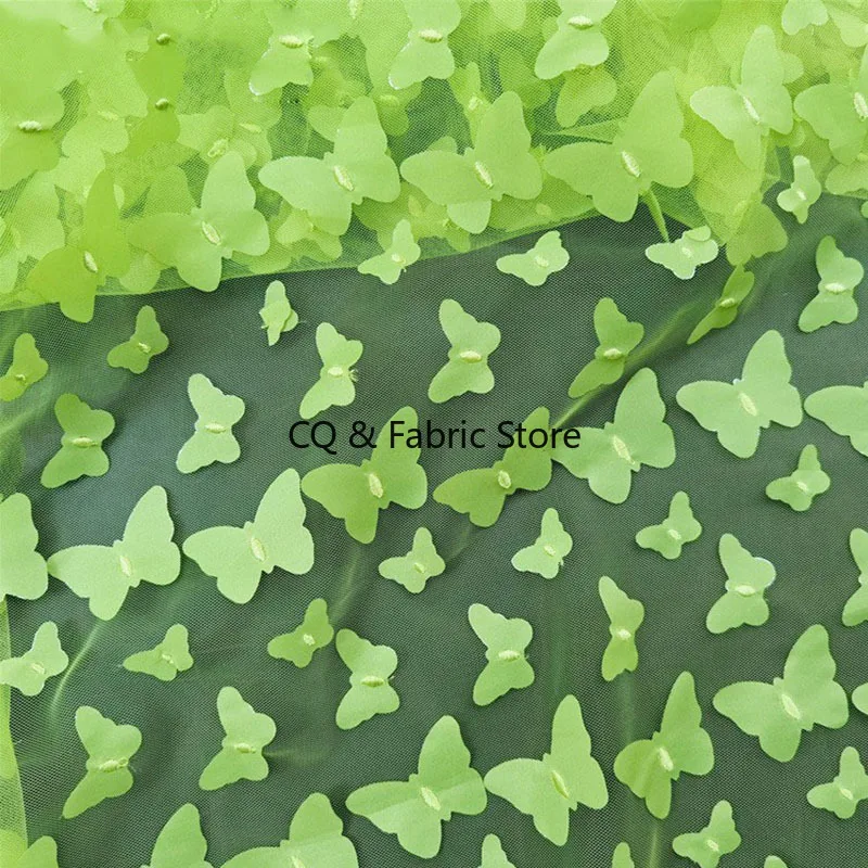 

1-ярдовая вышитая 3D сетчатая кружевная ткань с бабочкой для детской одежды «сделай сам», женское свадебное платье, ткань для шитья одежды