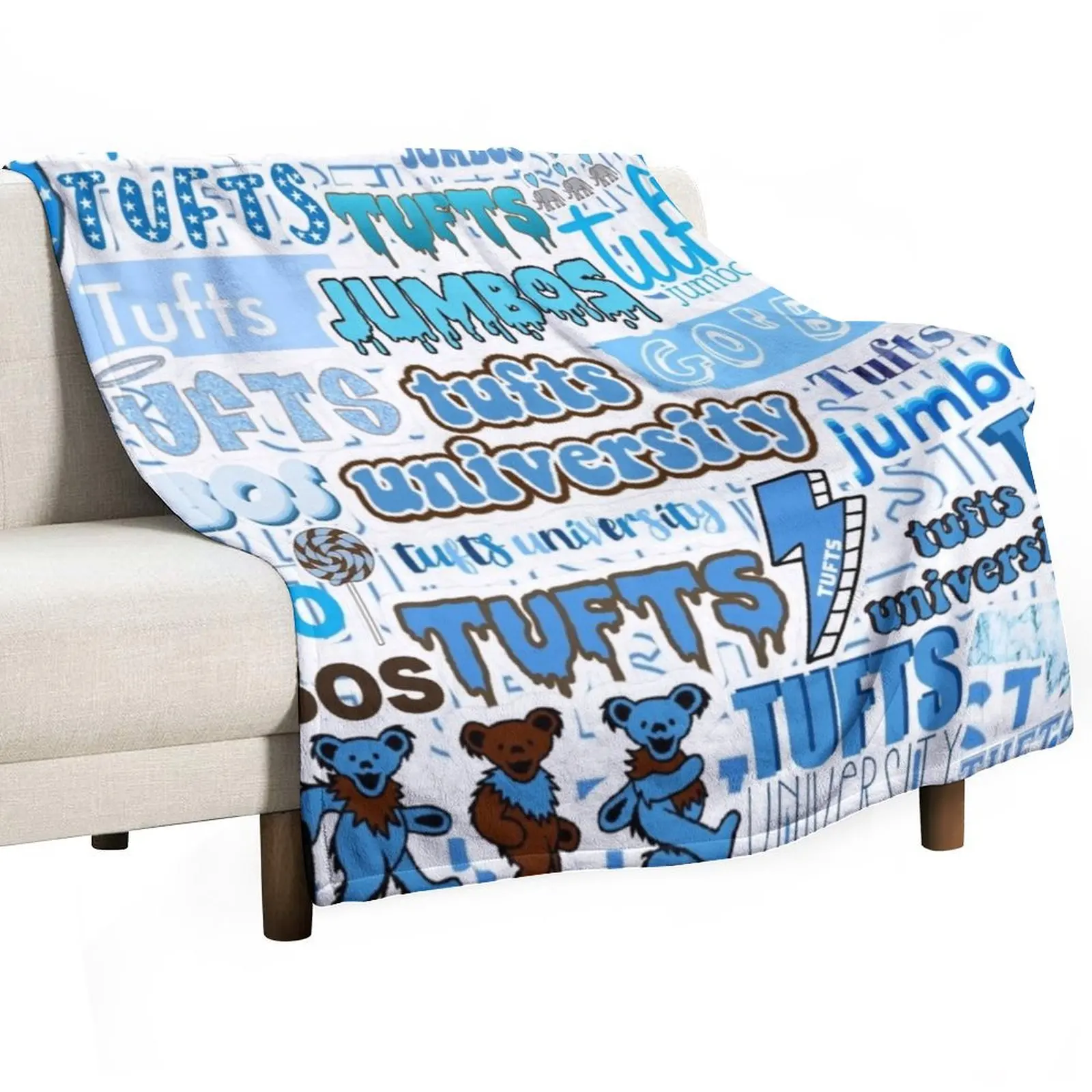 

tufts design collage Throw Blanket halloween blankets and throws Thermals For Travel Picnic Blankets