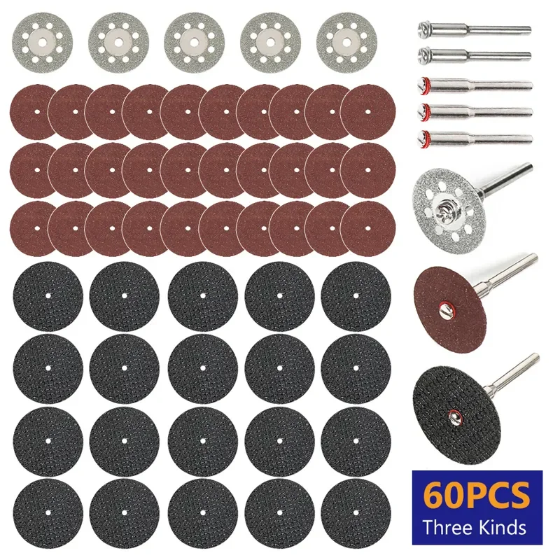 60PCS Cutting Discs For Dremel Accessories Diamond Cutting Discs Sanding Grinding Wheel Circular Saw Blade Rotary Tool Set