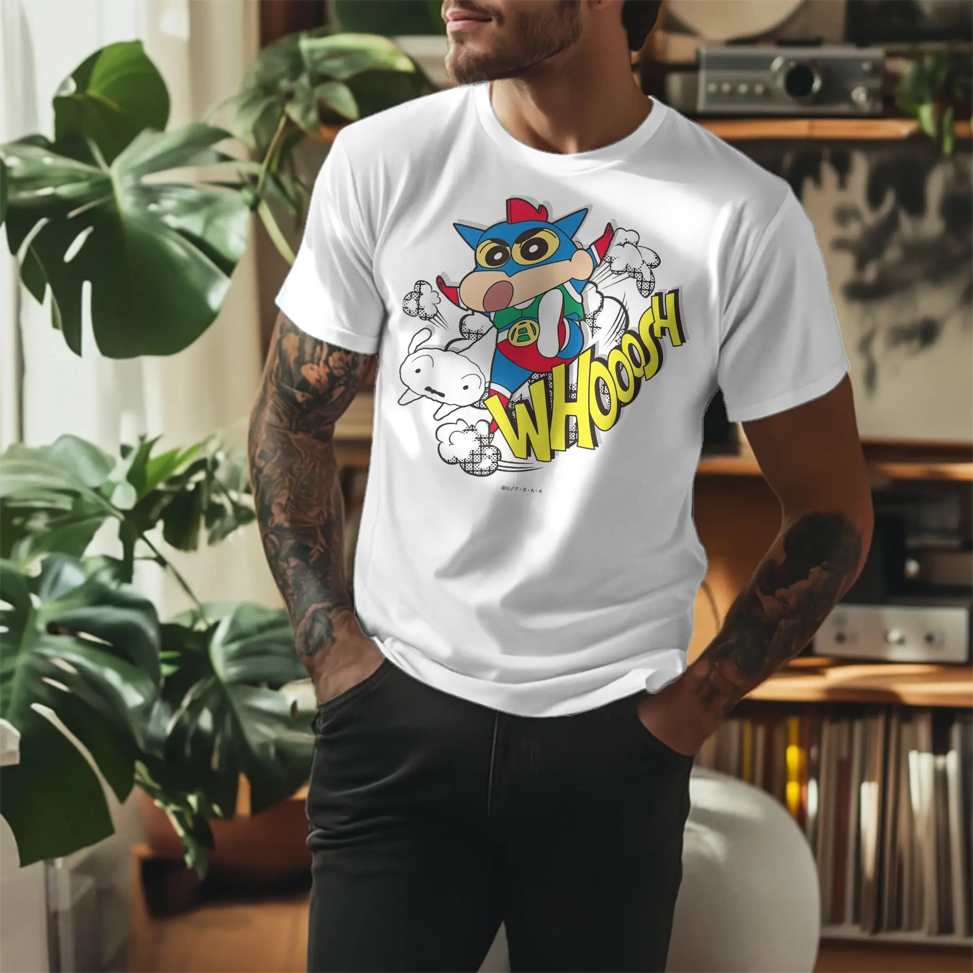 Men Women's Crayon Shin chan Action Kamen Shin chan American T Shirt  Cotton Clothes Short Sleeve Round Neck Tees Party T-Shirts