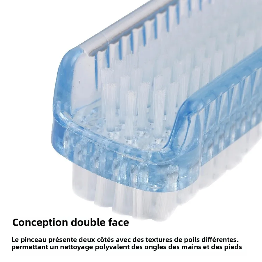 แปรงทำความสะอาดเล็บสองด้าน เครื่องมือทำเล็บมือและเล็บเท้า เหมาะสำหรับเล็บมือและเล็บเท้า