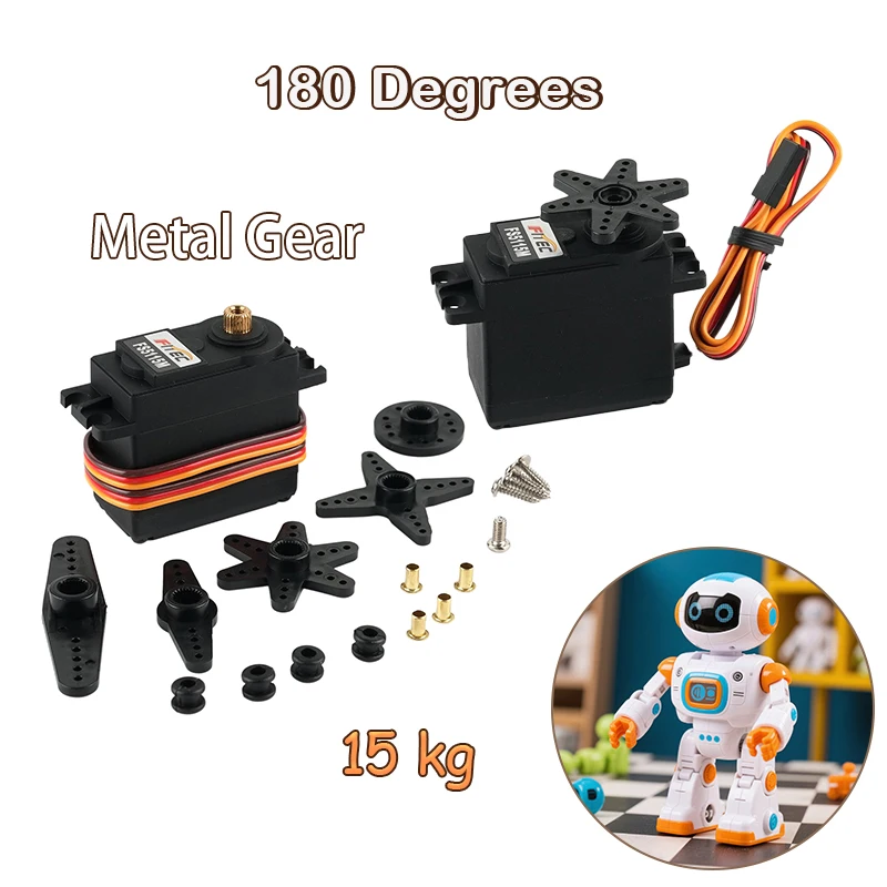 

Feetech FS5115M Digital Servo 15KG Motor Metal Gear 180 Degree for Arduino RC Car Futaba JR RC Model Helicopter Boat DIY Robot