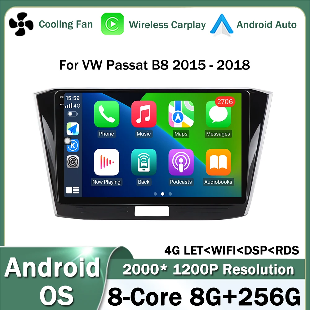 

10.1 inch for VW Passat B8 2015 - 2018 Android OS Car Radio Multimedia Video Stereo Player Navigation GPS CarPlay WIFI
