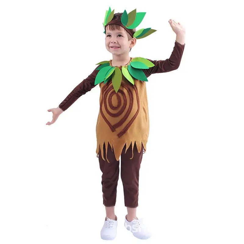 Costume de cosplay drôle de grand arbre pour la journée des enfants, fête des vacances, costume de scène pour enfants, ensemble de performance, activité scolaire, vêtements pour garçon