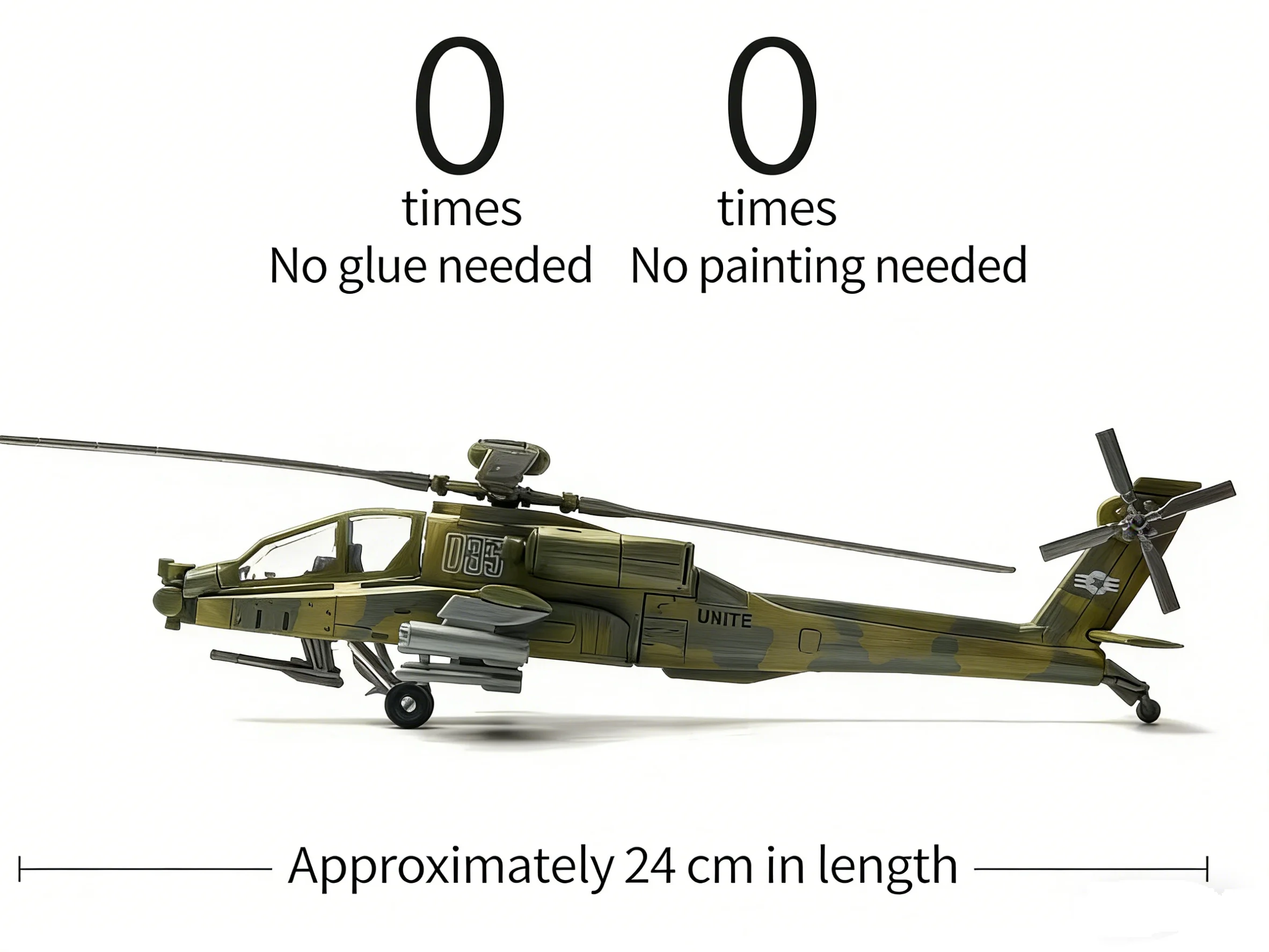 1:72 Maßstab Militärhubschrauber-Modell Plastik-Bausatz AH-64 Apache & EC-665 Tiger Montage-Puzzle Spielzeug für Sammler und Geschenke # M – Detail 3