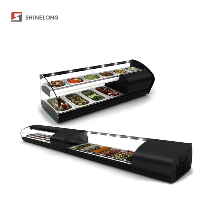 Glass Salad Display Showcase Vitrina Refrigerada