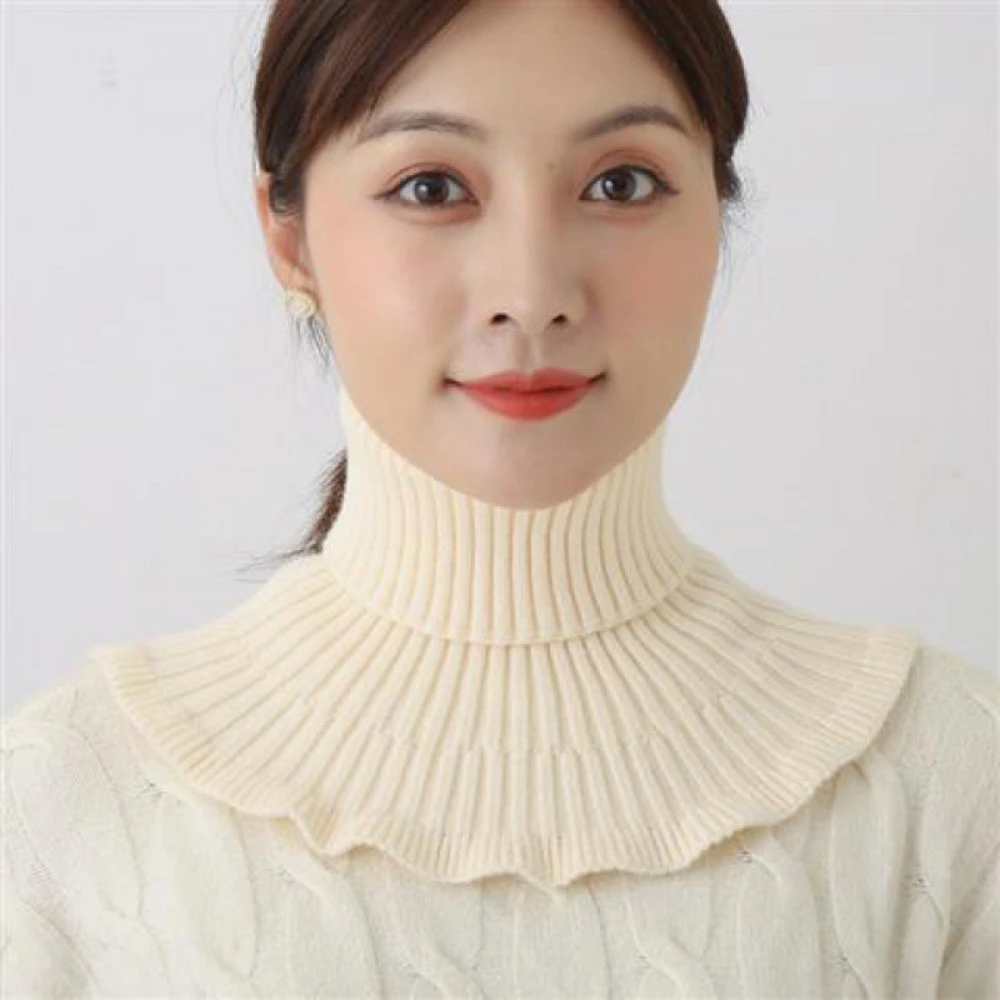 Women Warm Knitted Fake Collar Woolen Thicken Turtleneck False Scarves Detachable Neck Scarf Windproof Diy Accessories 2022 NEW