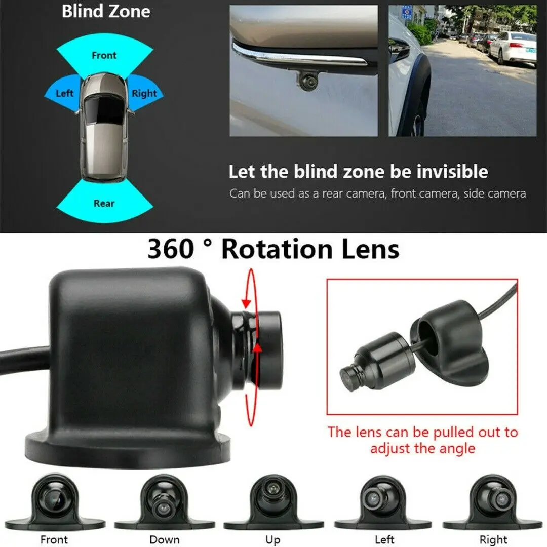 360° Car Rear View Camera 170° Wide Angle Reversing Camera With Parking Line Night Vision High-definition Waterproof 4 pin