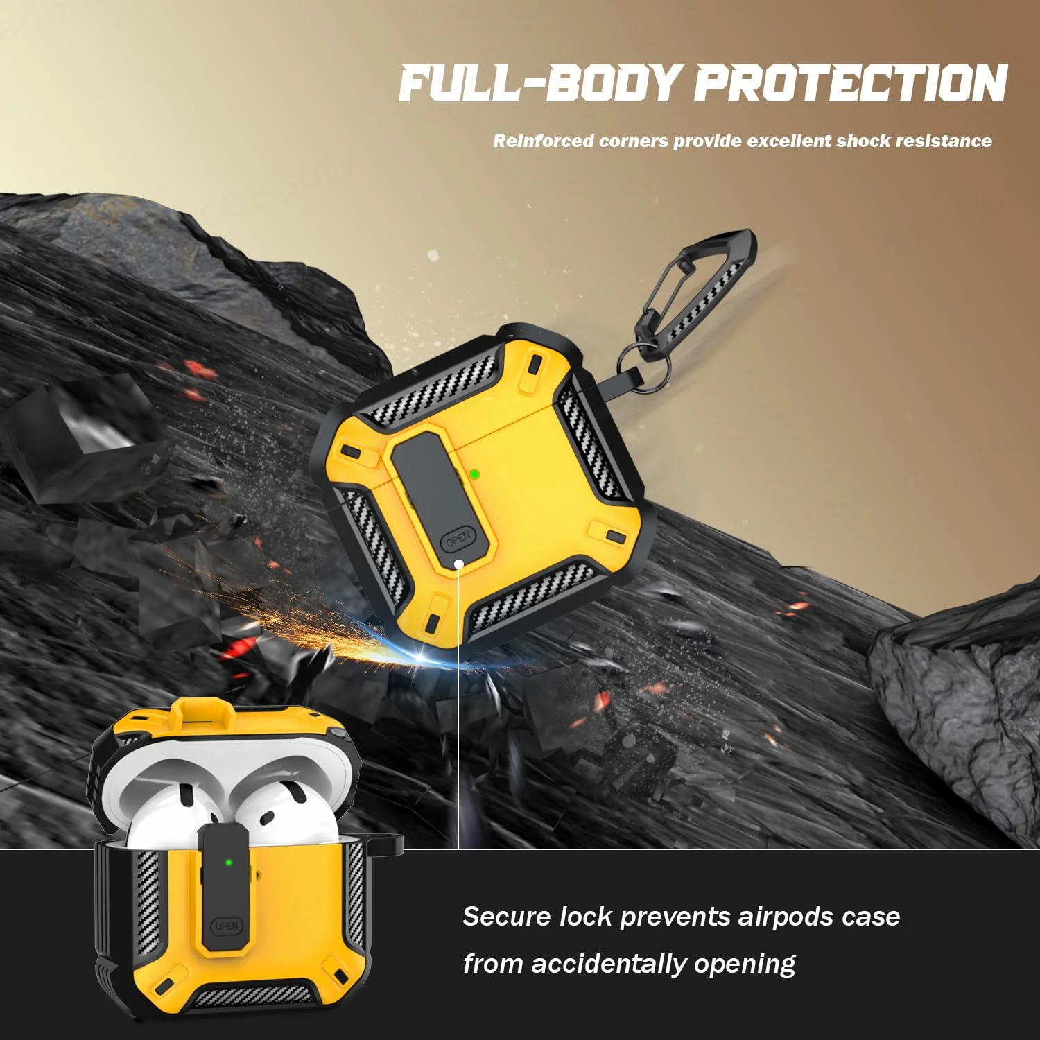 2024 nueva funda para AirPods 4 /AirPods Pro 2nd con cerradura Fundas protectoras a prueba de golpes con Kit de limpieza para auriculares Airpods de