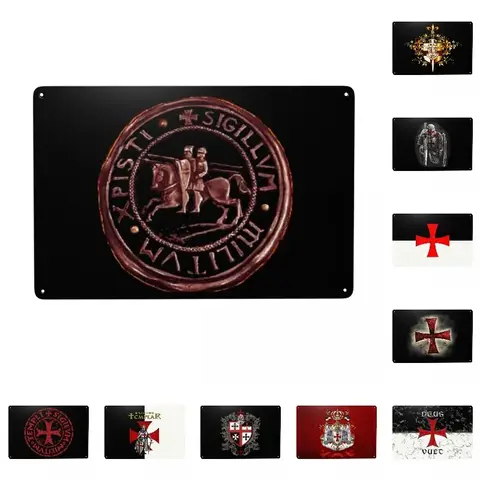 중세 도장 기사단 표지판, 커스텀 레트로 중세 기사단 도장, 펍 카페 마당용 금속판