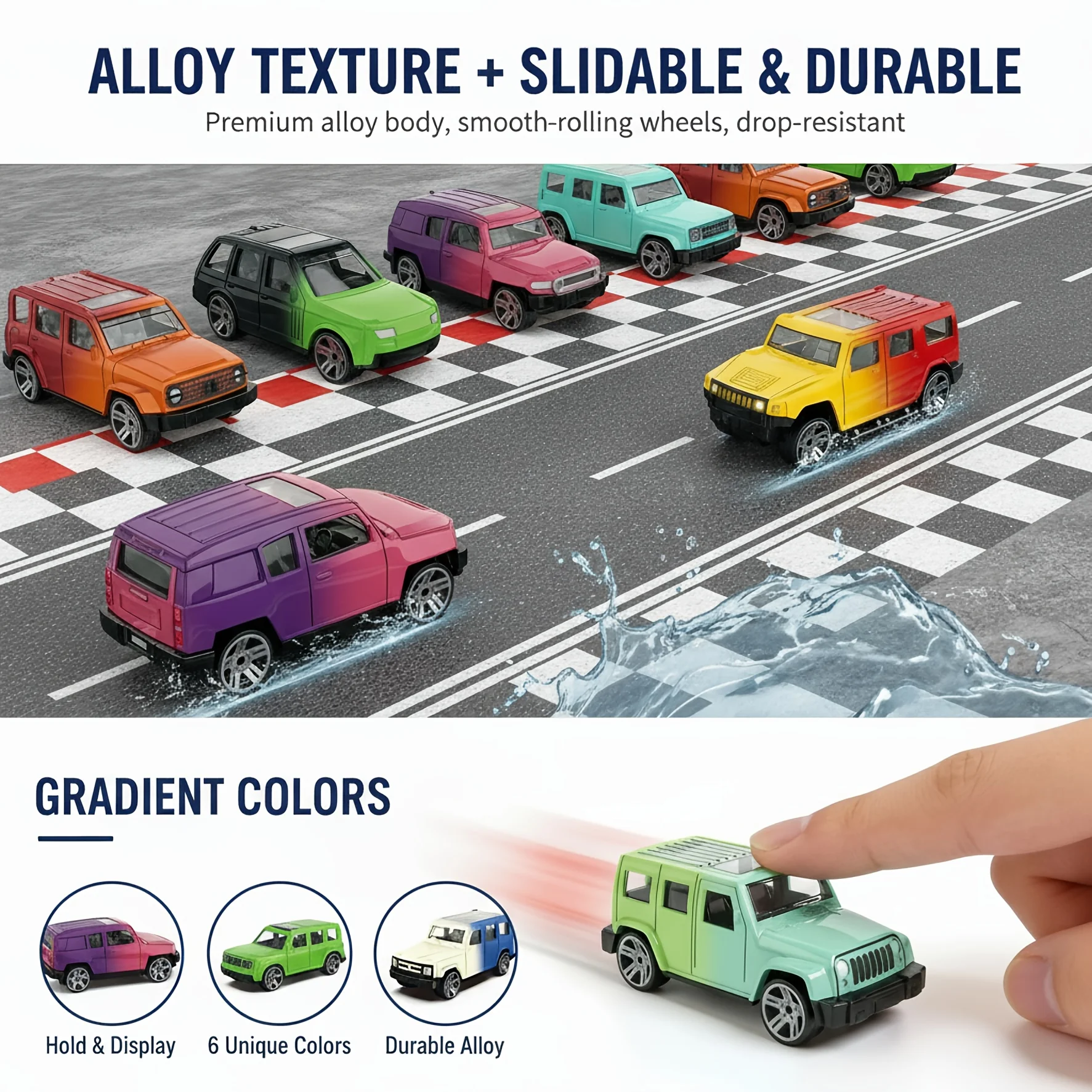 1-piece water-changing color-changing toy SUV, can be used as gift bag stuffing, fun children's themed party birthday gift.