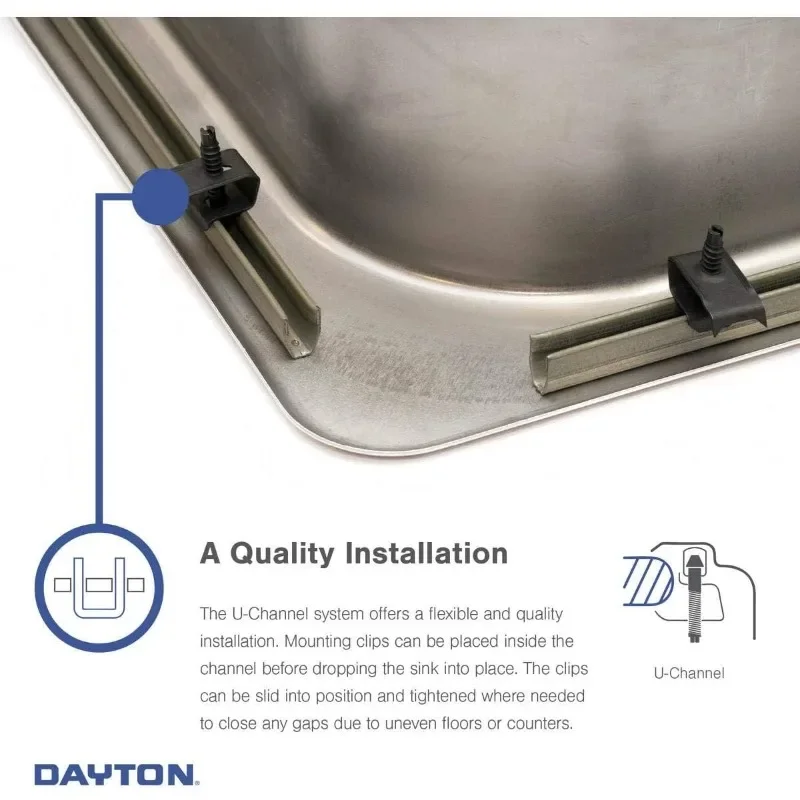 Dayton Single Bowl Drop-in Stainless Steel Bar Sink + Faucet Kit