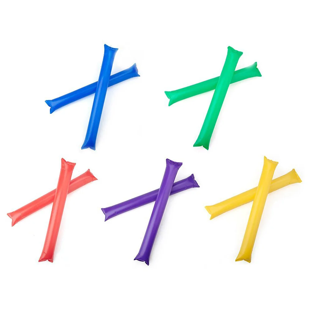 

60pcs Cheer Sticks Cheering Stick Stuffed Club Cheer Refueling Bar Inflatable Noisemakers Stick (Mix Color)