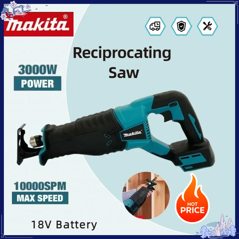 

Бесщеточная сабельная пила Makita, многофункциональный электрический инструмент для улицы, совместимый с аккумулятором 18В, ручная мини-пила