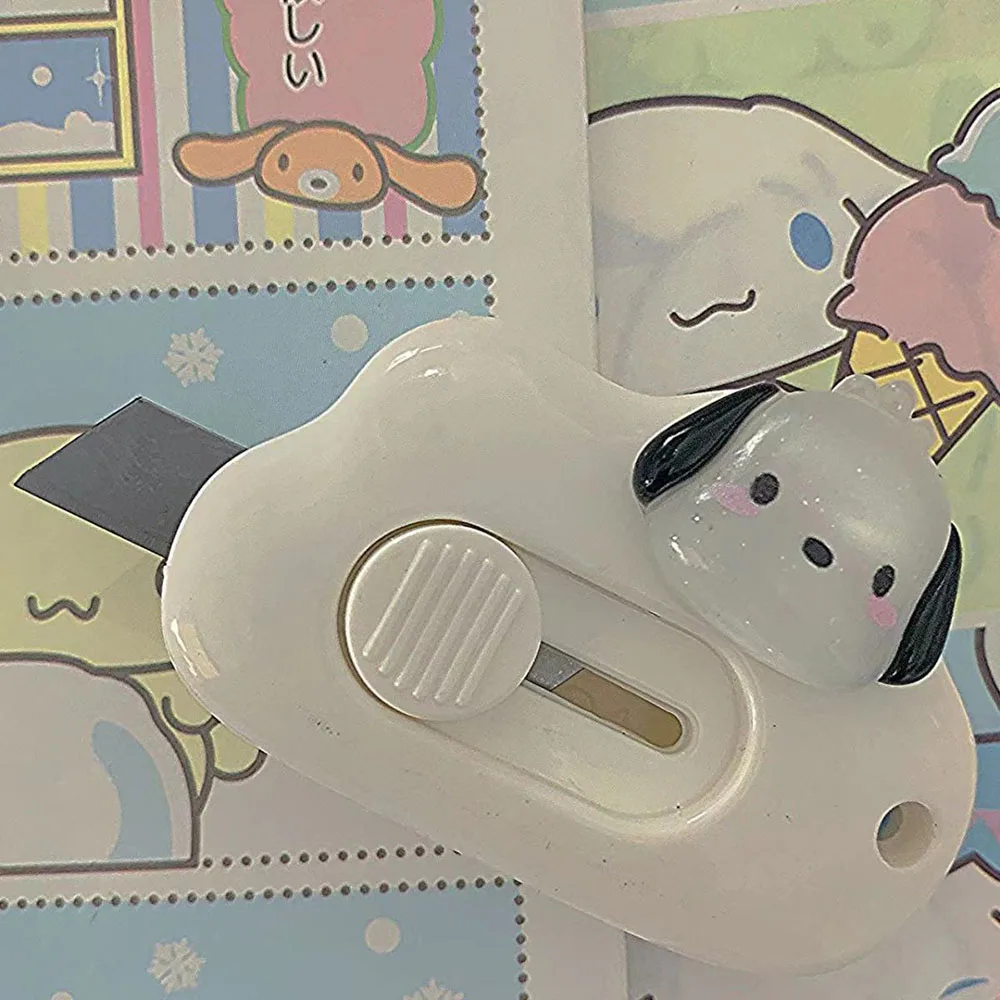 Utility Knifes Sanrio Cartoon Paper Cutters Mymelody Pochacco Kuromi Anime Cutting Paper Blade Cute Portable Office Stationery