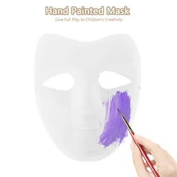 5pcs Painting Human Face Masks Full Face Cover Paper Masks Masquerade Holloween Party Cosplay Costume DIY Blank Graffiti Masks