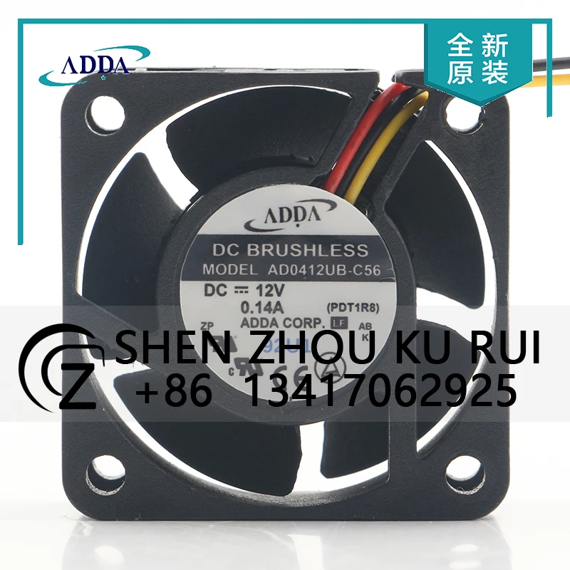 

New ADDA three-wire 5V 24V 48V DC 12V 0.14A AC EC 4020 40X40X20MM 4CM dual-ball power converter switch AD0412UB-C56 Cooling fan