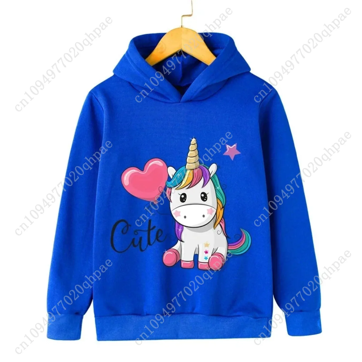 Autumn Winter Cute Unicorn Print Children's Hoodie Top Fashion Sports Long Sleeve Casual Boys Girl Pullover Kid Sweatshirt Coats