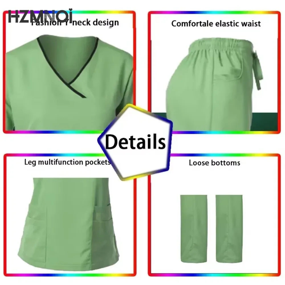 Medical Surgery Uniforms Women Scrubs Sets Hospital Doctors Clothing Nurses Accessories Dental Clinic Beauty Salon Workwear Suit