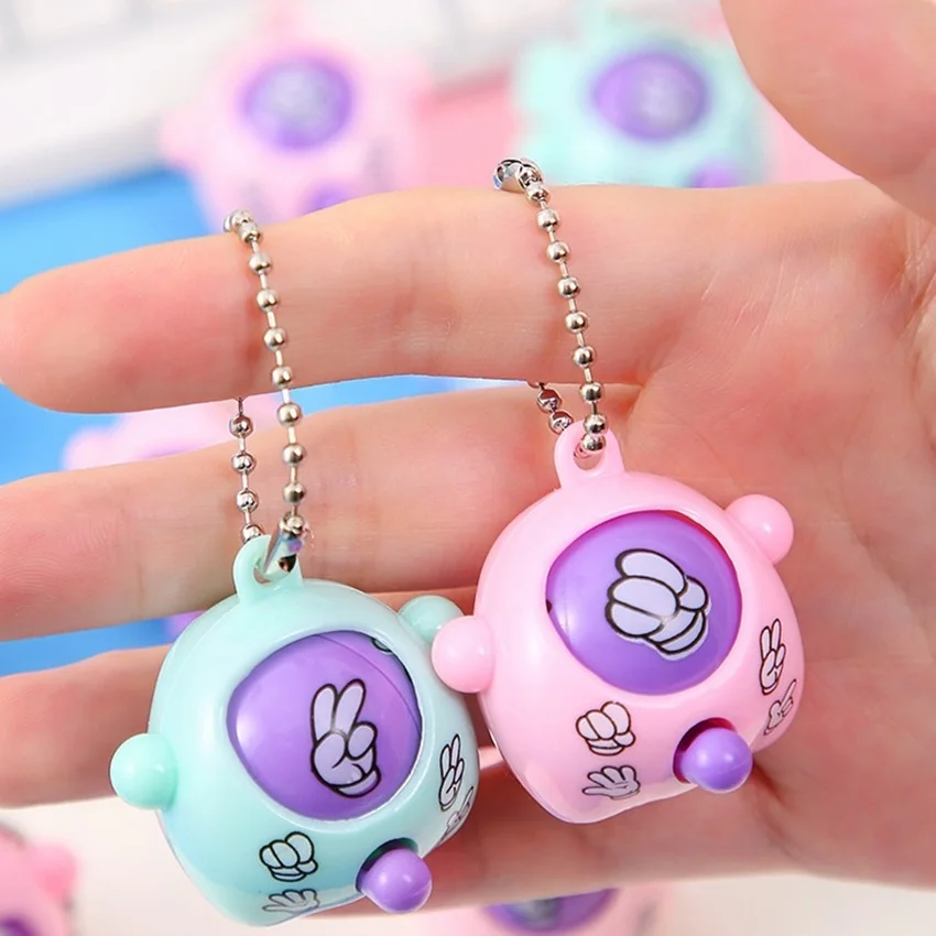 

Rock Paper Scissors Egg Keychains - Cute Mini Game Key Rings for Kids Party Favors Backpack Bag Pendant Decor Supplies