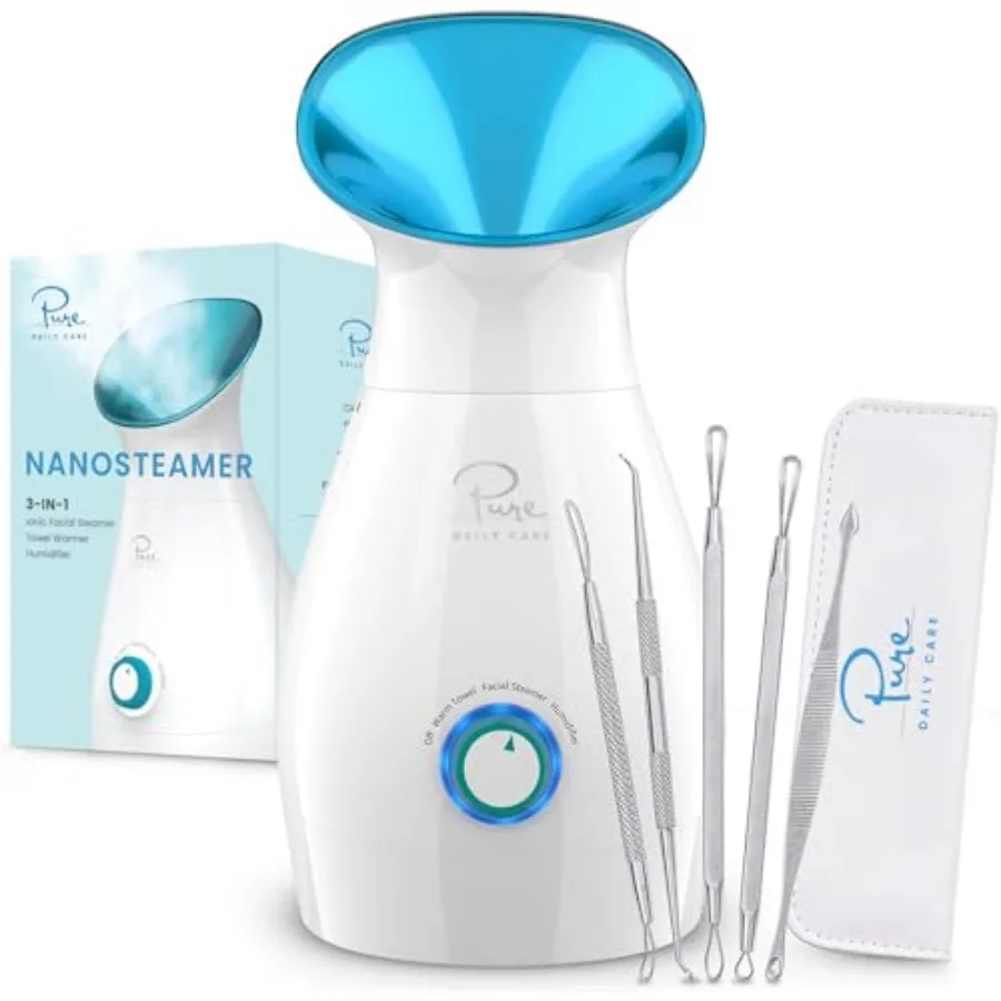 

Pure Daily Care NaSteamer Large 3-in-1 Na Ionic Facial Steamer with Precise Temp Control - Humidifier - Unclogs Pores - Blackhe