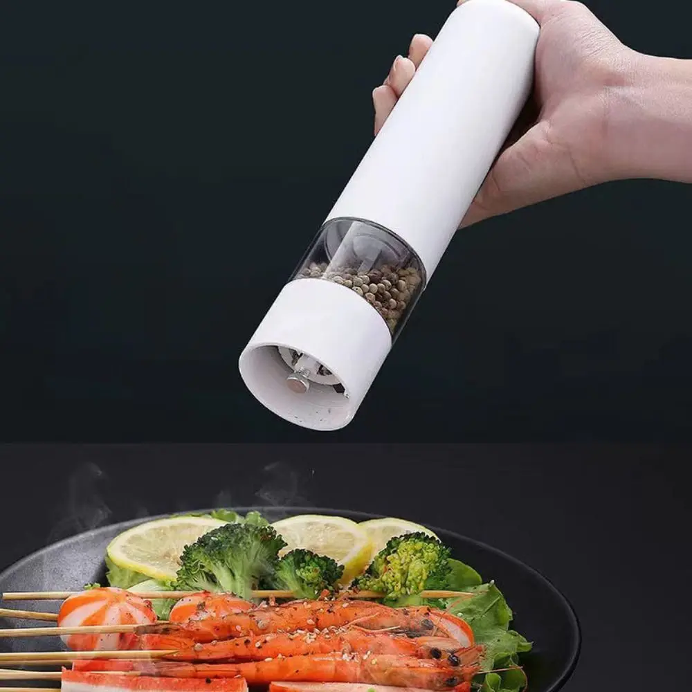 

Adjustable Coarseness Electric Pepper and Salt Mill Ceramic Grinding Core Visible Bottle Body Pepper Grinder ABS Battery Powered
