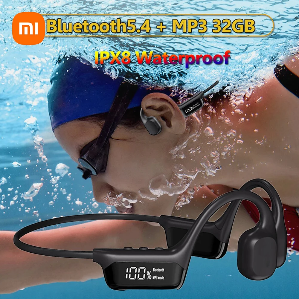 Xiaomi 32GB Bone Conduction Bluetooth Headphone IPX8 Waterproof Swimming Earphone Wireless Stereo Music Headset Magnetic Charger