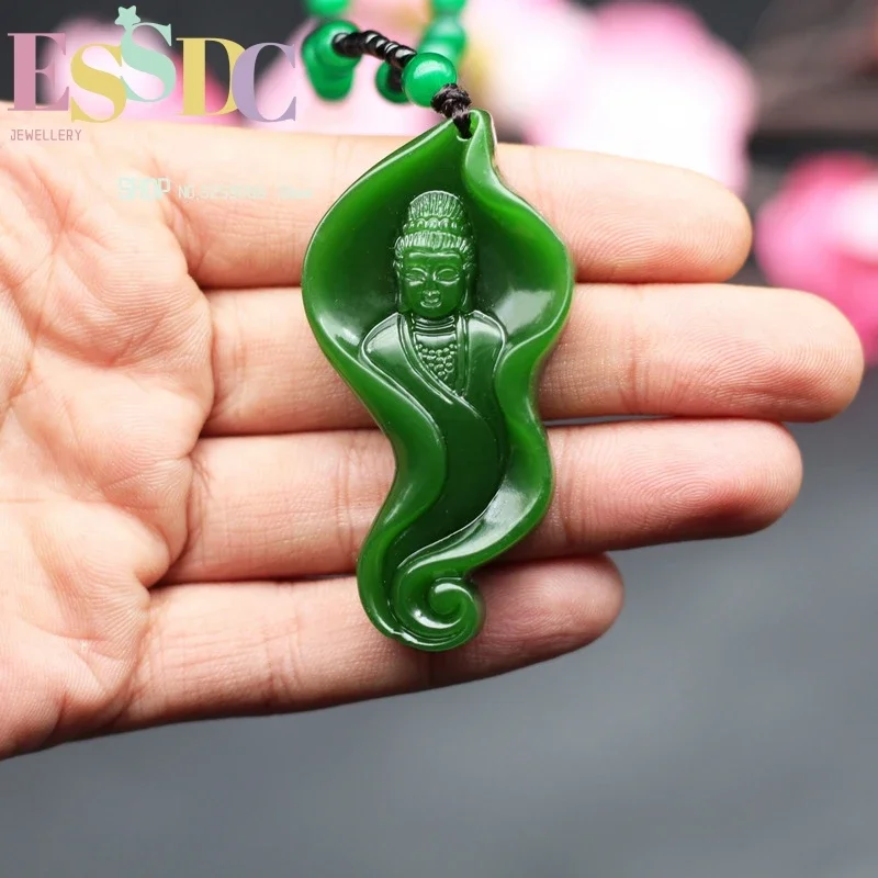 

Внешний монгольский материал коврика свободно и Тянь Яшма цвета Гуаньинь Будда для мужчин и женщин нефритовый кулон